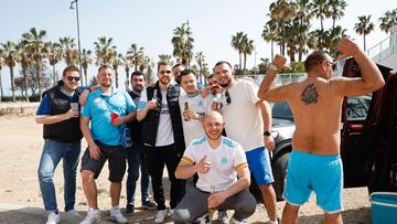 Aficionados del Marsella en Valencia.