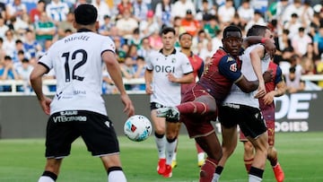 Nsongo marcó en el empate en Burgos y buscará su tercera jornada seguida viendo puerta.