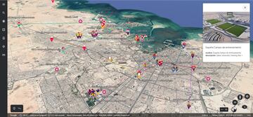 Mapa interactivo de Qatar con información de servicio disponible en AS