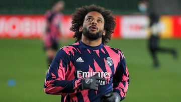 Marcelo, antes del Elche-Real Madrid.
