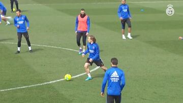 Último entrenamiento antes de recibir en el Bernabéu al Getafe