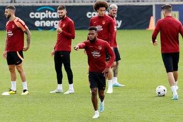 Lemar durante el entrenamiento de hoy. 