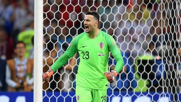 Subasic durante un partido con Croacia.