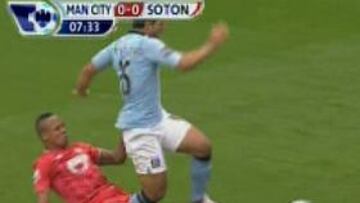 La jugada de la lesión de Aguero.