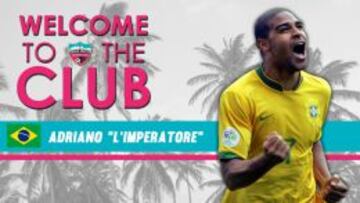 Adriano, anunciado como fichaje estrella por el Miami Untied FC. 