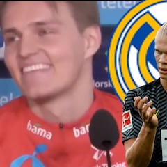 El doble gesto de Odegaard al ser preguntado por Haaland y el Madrid que está dando que hablar