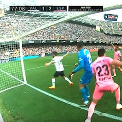 El gol anulado al Espanyol que significaba el 1-3 con el que no da crédito ningún perico