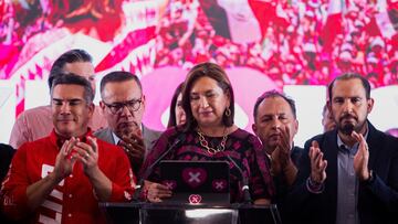 Opposition presidential candidate Xochitl Galvez addresses supporters after results for the presidential election were announced, in Mexico City, Mexico June 3, 2024. REUTERS/Quetzalli Nicte-Ha
