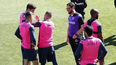 Bordalás y jugadores del Getafe.