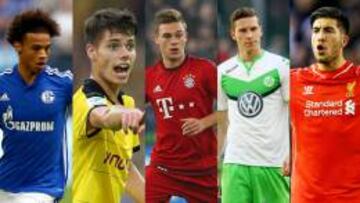 De izquierda a derecha: Leroy San&eacute;, Julian Weigl, Joshua Kimmich, Julian Draxler y Emre Can.