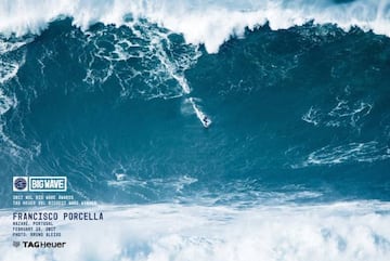 Francisco Porcella, XXL Biggest Wave en los Big Wave Awards 2017.