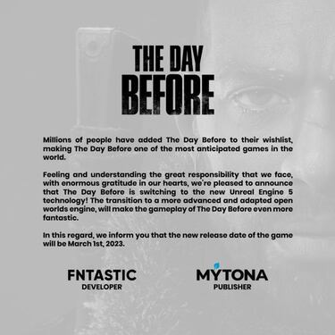 The Day Before, el juego más esperado de Steam, se va a 2023 y da el salto a Unreal Engine 5