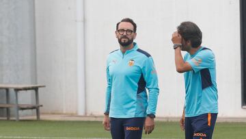 Bordalás, en la sesión previa al partido contra el Cádiz.
