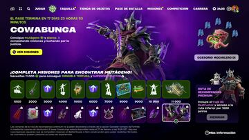 fortnite evento cowabunga tortugas ninja