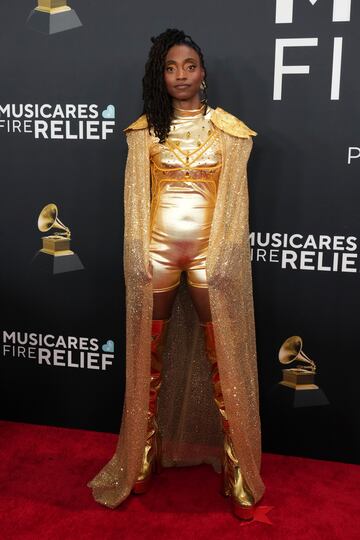 Lakecia Benjamin posa en la alfombra roja de los Grammys 2025 en ell Crypto.com Arena situado en la ciudad de Los ?ngeles, en California.