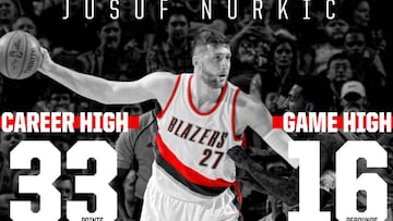 Nurkic destroza a sus ex y deja casi hecho el octavo del Oeste
