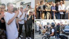 Amigos y familiares de &Aacute;ngel Nieto en el Tanatorio de Ibiza. 