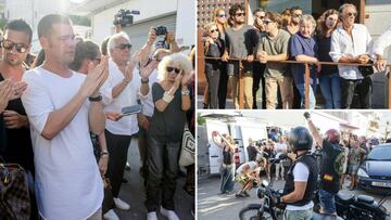 Amigos y familiares de &Aacute;ngel Nieto en el Tanatorio de Ibiza. 