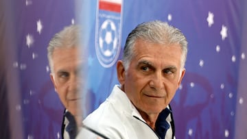 Soccer Football - FIFA World Cup Qatar 2022 - Iran press conference - Al Rayyan Sports Club Training, Al Rayyan, Qatar - November 15, 2022 Iran coach Carlos Queiroz during the press conference REUTERS/Suhaib Salem