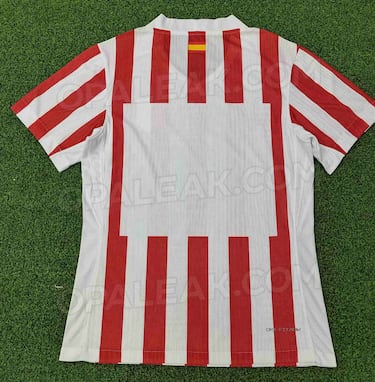 Vista de la parte posterior de la posible equipación del Atlético de Madrid para la temporada 2025-26.