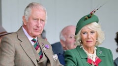 BRAEMAR, SCOTLAND - SEPTEMBER 03: Prince Charles, Prince of Wales, known as the Duke of Rothesay when in Scotland and Camilla, Duchess of Cornwall attend the Braemar Highland Gathering at the Princess Royal & Duke of Fife Memorial Park on September 03, 2022 in Braemar, Scotland. The Braemar Gathering is the most famous of the Highland Games and is known worldwide. Each year thousands of visitors descend on this small Scottish village on the first Saturday in September to watch one of the more colourful Scottish traditions. The Gathering has a long history and in its modern form it stretches back nearly 200 years. The Queen Elizabeth Platinum Jubilee Archway was designed by architect Keith Ross, erected to celebrate 70 years of Her Majesty as monarch and as Patron of The Braemar Royal Highland Society, organiser of the annual Braemar Gathering. (Photo by Chris Jackson/Getty Images)
