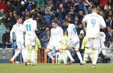 Cristiano Ronaldo celebrates after scoring.