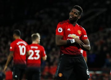 Paul Pogba celebrates the first of his two goals