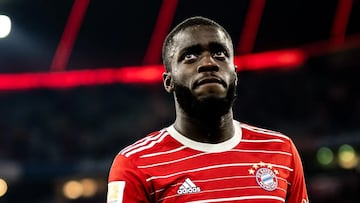 MUNICH, GERMANY - NOVEMBER 08: Dayot Upamecano of FC Bayern München looks on during the Bundesliga match between FC Bayern München and SV Werder Bremen at Allianz Arena on November 8, 2022 in Munich, Germany. (Photo by Sebastian Widmann/Bundesliga/Bundesliga Collection via Getty Images)