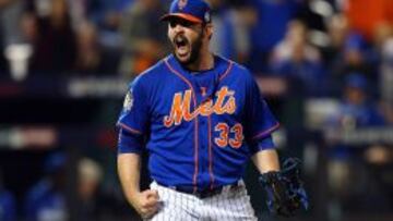 Matt Harvey, durante su tit&aacute;nica actuaci&oacute;n del quinto partido de las Series Mundiales.