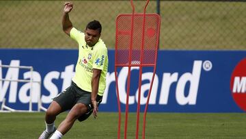 Casemiro, en un entrenamiento con la selección brasileña.