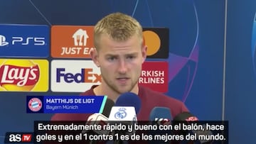 Matthijs de Ligt después del partido frente al Real Madrid por Champions