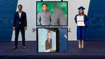 Federer y Sharapova felicitan a los graduados de Nadal