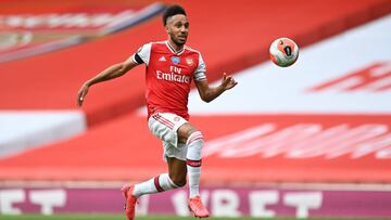 Soccer Football - Premier League - Arsenal v Norwich City - Emirates Stadium, London, Britain - July 1, 2020 Arsenal&#039;s Pierre-Emerick Aubameyang in action, as play resumes behind closed doors following the outbreak of the coronavirus disease (COVID-1