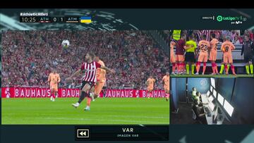 El VAR anula el gol de Morata: “Toca con la rodilla a Yeray...”