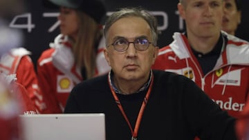 Sergio Marchionne en el box de Ferrari en Monza.