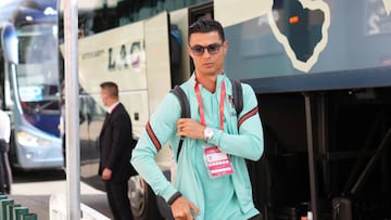 SEVILLE, SPAIN - JUNE 02: Cristiano Ronaldo of Portugal arrives at the stadium prior to the UEFA Nations League League A Group 2 match between Spain and Portugal at Estadio Benito Villamarin on June 02, 2022 in Seville, Spain. (Photo by Angel Martinez - UEFA/UEFA via Getty Images)