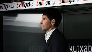 Marcelino, en el banquillo de San Mamés
