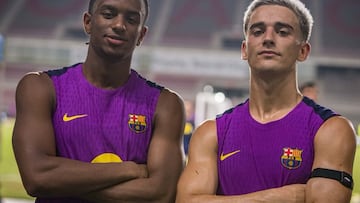 Balde y Gavi en el campo de entrenamiento Goyang.