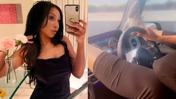 La mujer de Mahrez comparte un vídeo conduciendo con las piernas en torno al volante