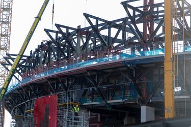 Este es el estado de las obras del nuevo Camp Nou a día de hoy. Las obras continúan con un ritmo frenético para cumplir los plazos y estar listo para la fecha prevista.