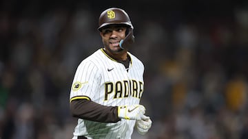 SAN DIEGO, CALIFORNIA - APRIL 29: Xander Bogaerts #2 of the San Diego Padres reacts after hitting a two-run homerun during the seventh inning of a game against the San Francisco Giants at Petco Park on April 29, 2025 in San Diego, California. Sean M. Haffey/Getty Images/AFP (Photo by Sean M. Haffey / GETTY IMAGES NORTH AMERICA / Getty Images via AFP)