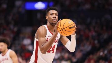 NASHVILLE, TENNESSEE - MARCH 12: Brandon Miller #24 of the Alabama Crimson Tide against Texas A&M Aggies during the 2023 SEC Basketball Tournament final on March 12, 2023 in Nashville, Tennessee. Andy Lyons/Getty Images/AFP (Photo by ANDY LYONS / GETTY IMAGES NORTH AMERICA / Getty Images via AFP)