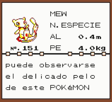 pokemon rojo azul amarillo primera generacion mewtwo mew