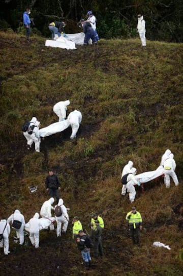 Operaciones de rescate del accidente aéreo del vuelo que transportaba al Chapecoense.