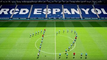 La plantilla, en Cornellà.