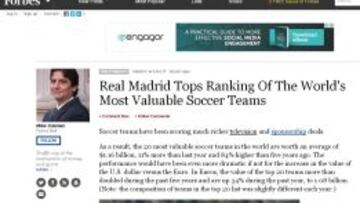 Imagen de la noticia del Madrid en Forbes.