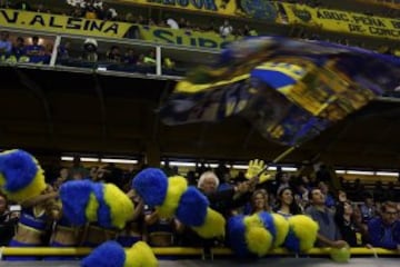 Ambiente en el Estadio de La Bombonera. 