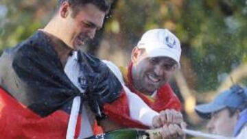 Martin Kaymer y Sergio García celebran la conquista de la Ryder.