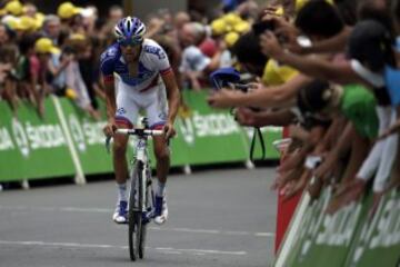 El francés Thibaut Pinot fue cuarto en la etapa de hoy.