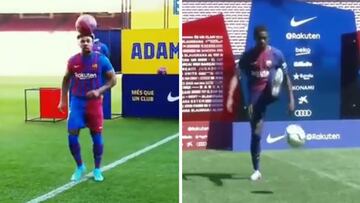Las redes se ceban con esto: las diferencias entre la presentación de Adama y Dembélé